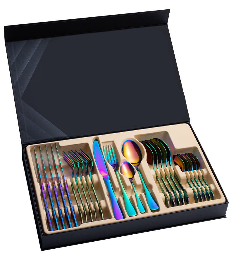 24pcs Stainless-Steel Cutlery Box Set
