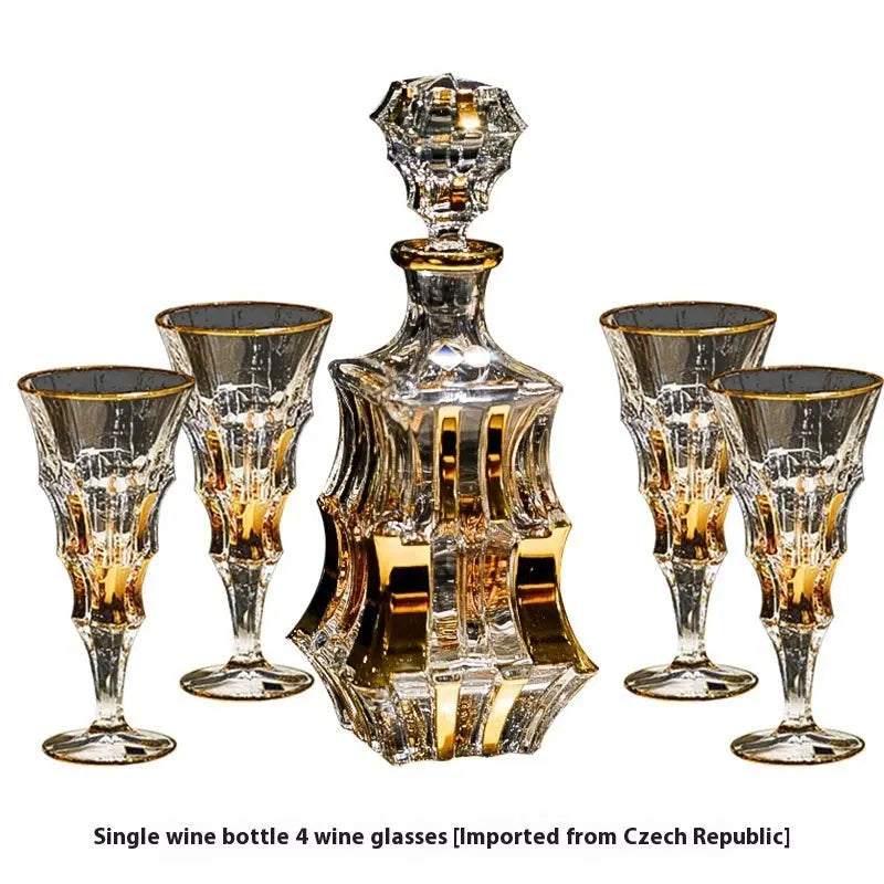 Crystal Glass Luxury Gold Red Wine High Leg Ciana Luxury Living