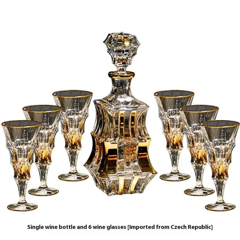 Crystal Glass Luxury Gold Red Wine High Leg Ciana Luxury Living